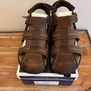 Men's 13 Croft & Barrow Cobra Brown Leather Fisherman's Sandals NWT